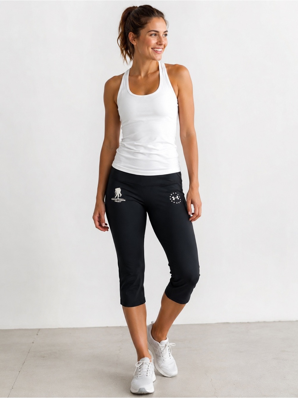 Under Armour Wounded Warrior Project HeatGear Black Capri Leggings Women’s LG
